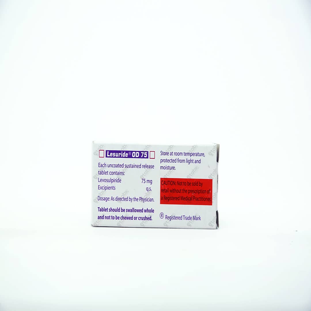 Lesuride OD 75mg Tablet 10's - Levosulpiride