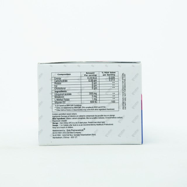 CLIQ 300mg Tablet (Ubiquinol, Melatonin & Multinutrient) 10's