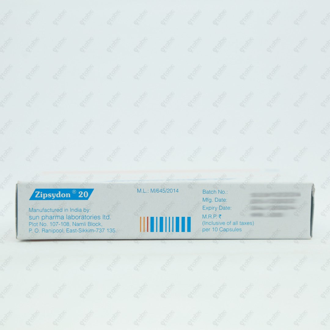 Zipsydon 20mg Capsule 10's
