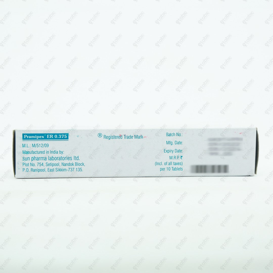 Pramipex ER 0.375mg Tablet 10's