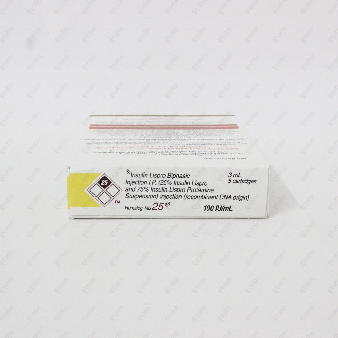 Humalog Mix 25 Cartridge 100IU/ml (5x3ml) – Premixed Insulin Lispro for Type 2 Diabetes