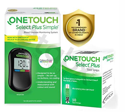 One Touch Select Plus Simple Glucometer 1's