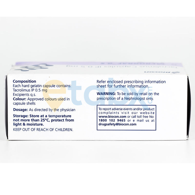 Tacrograf 0.5mg Capsule 10's