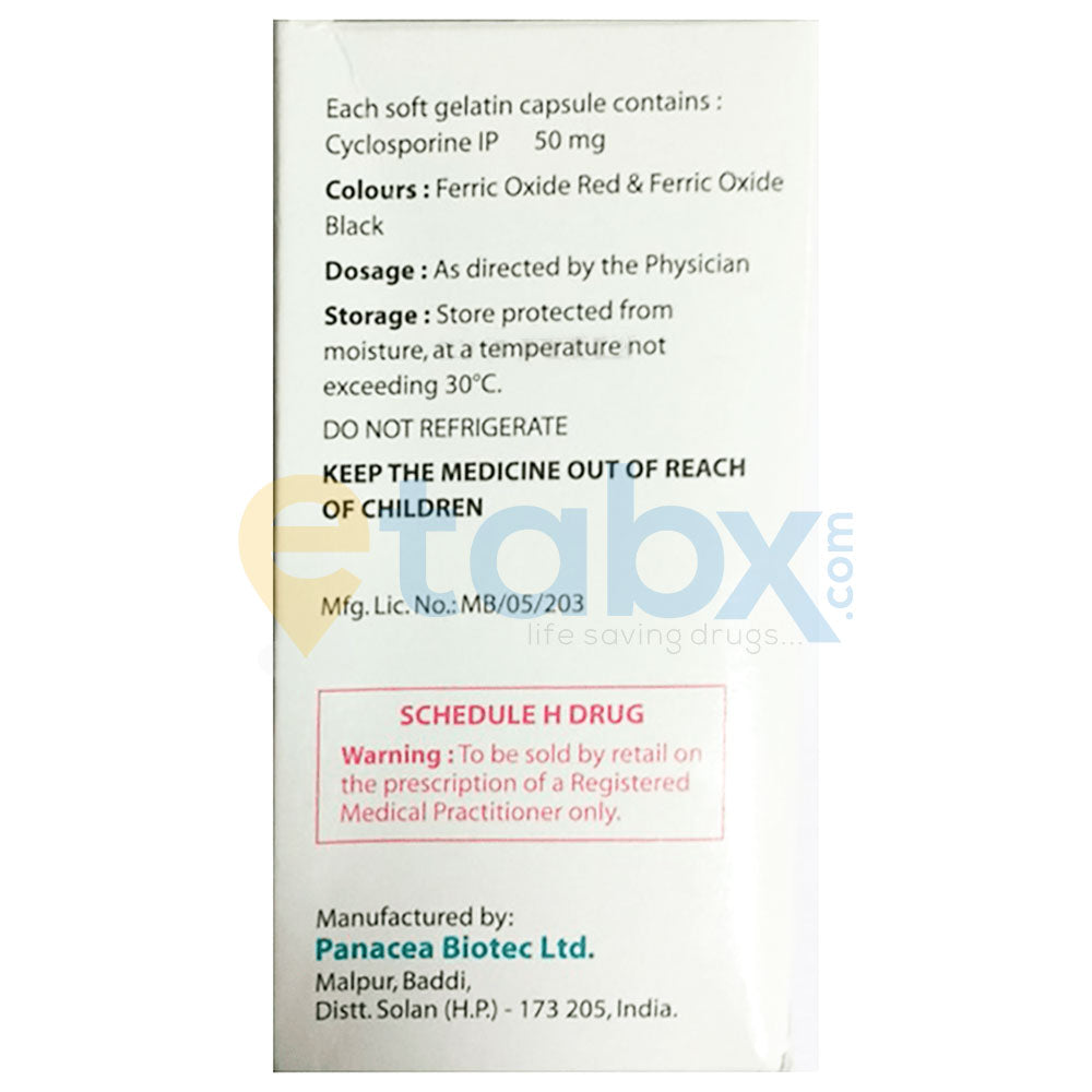 Panimun Bioral 50mg Capsule 6's