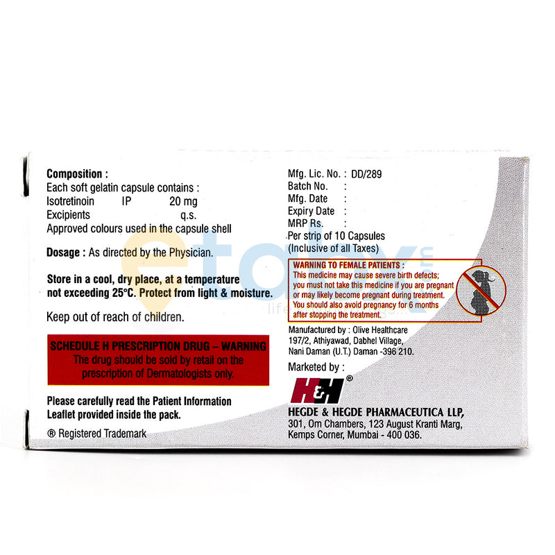 TRETIN ISO 20MG Capsules 10'S