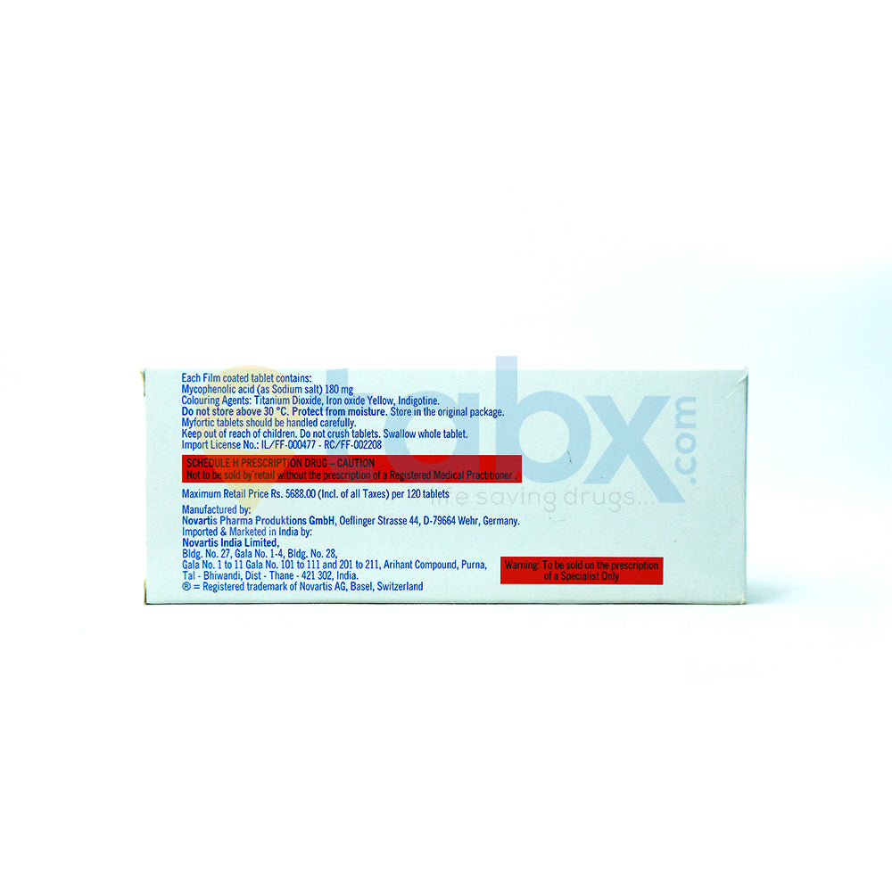 Myfortic 180mg Tablet 10'S