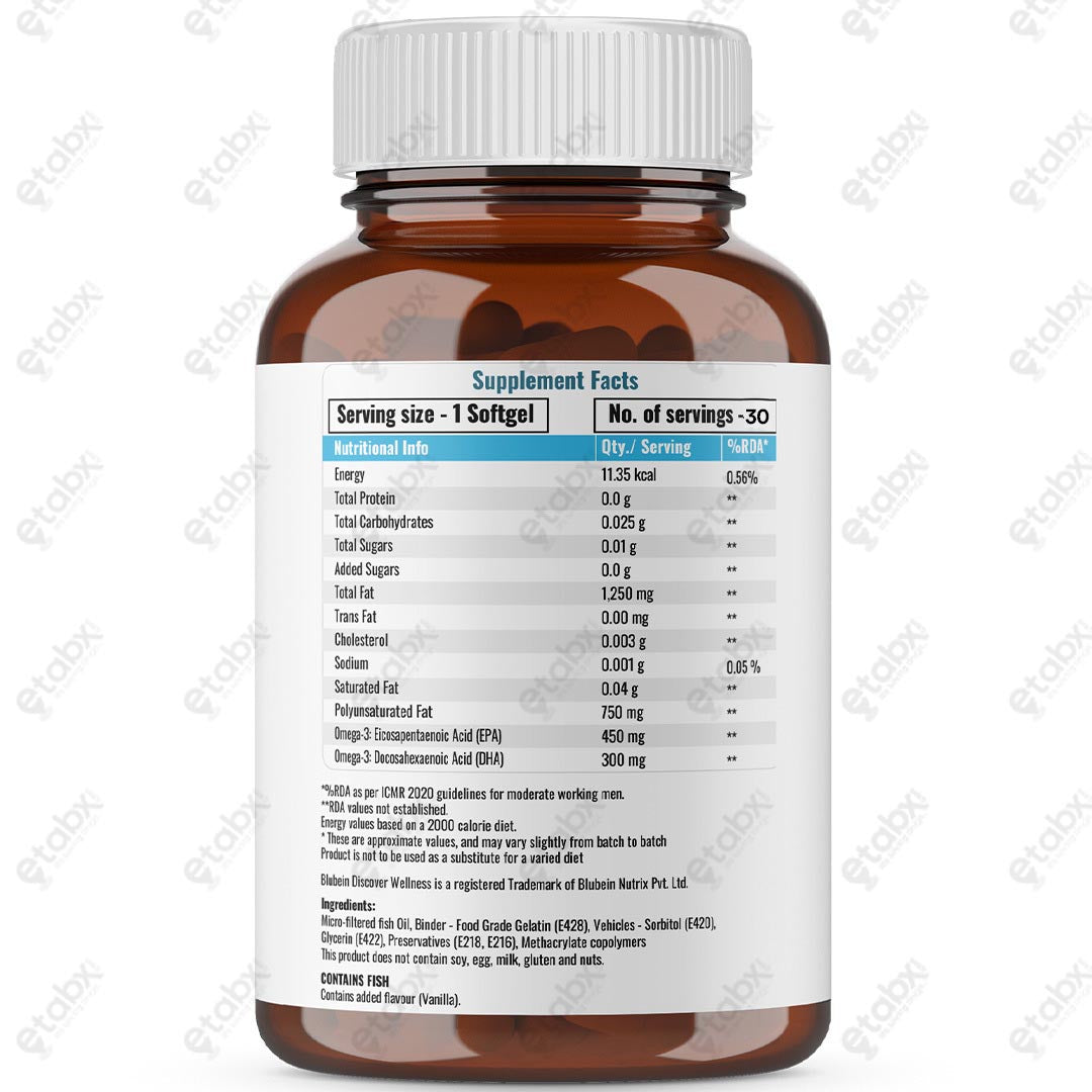 Blubein Mega Omega 3 Enteric Coated Capsules 60's