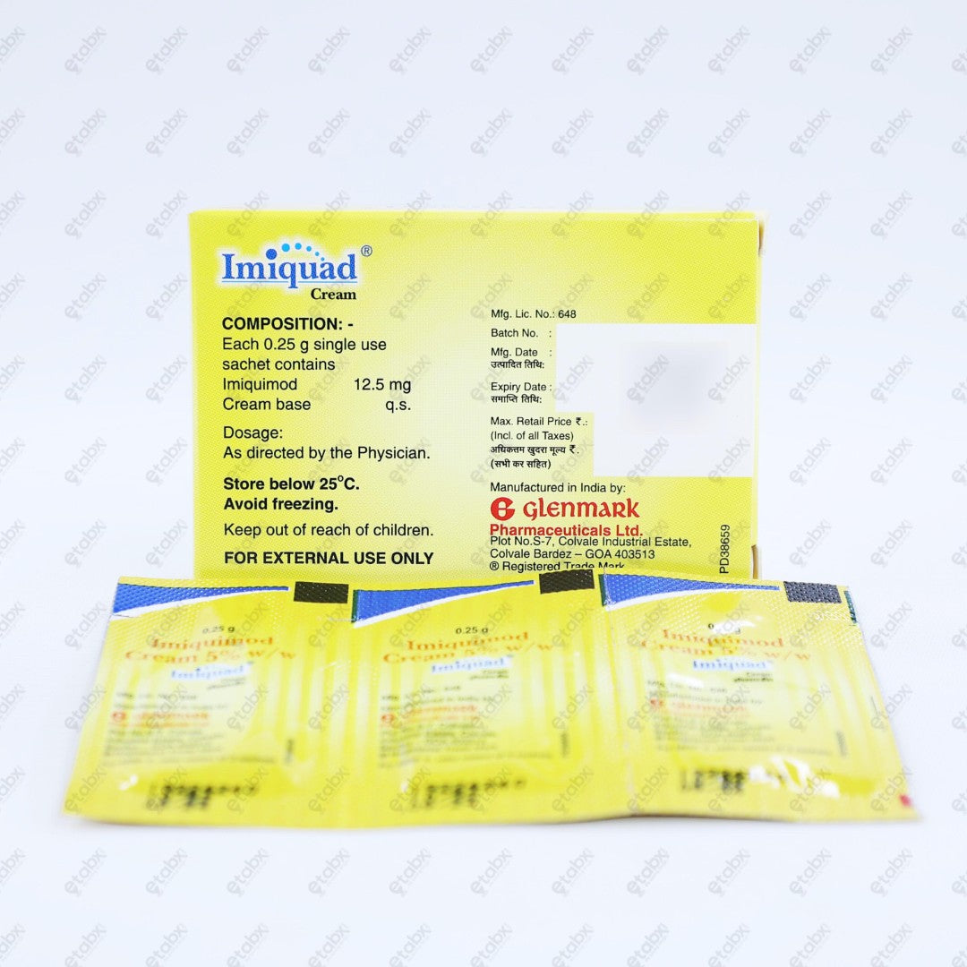 Imiquad Cream Sachet 3x0.25gm