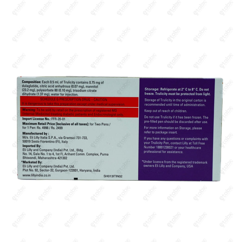 Trulicity 0.75mg/0.5ml Injection 2x5ml