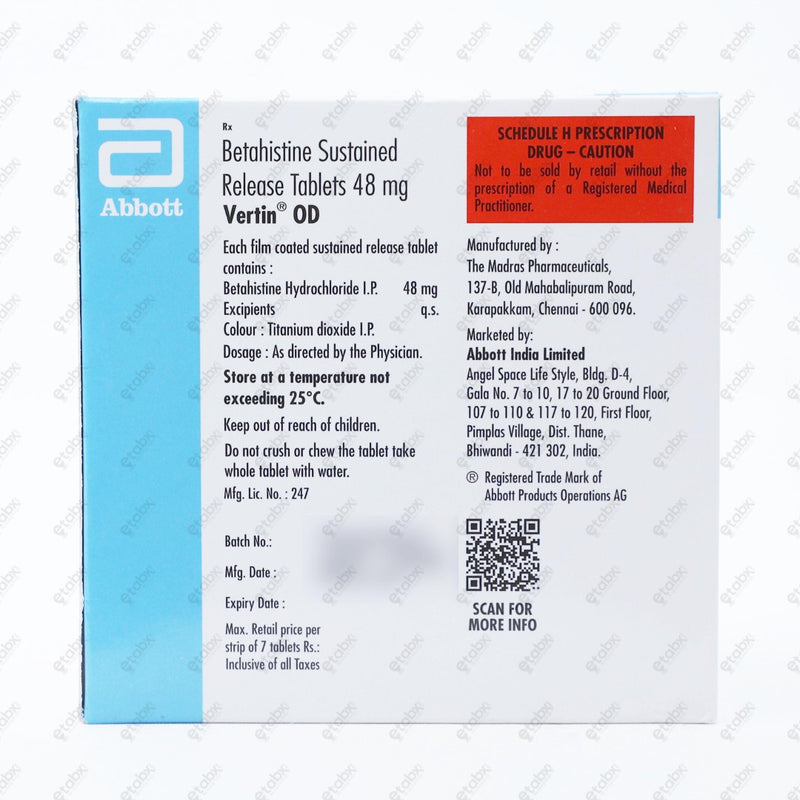 Vertin OD 48 Tablet 7's