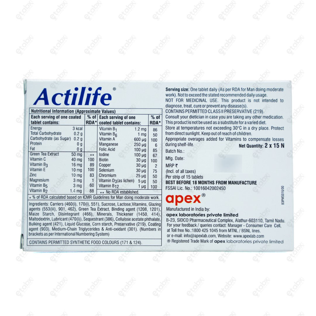 Actilife Tablet 15's