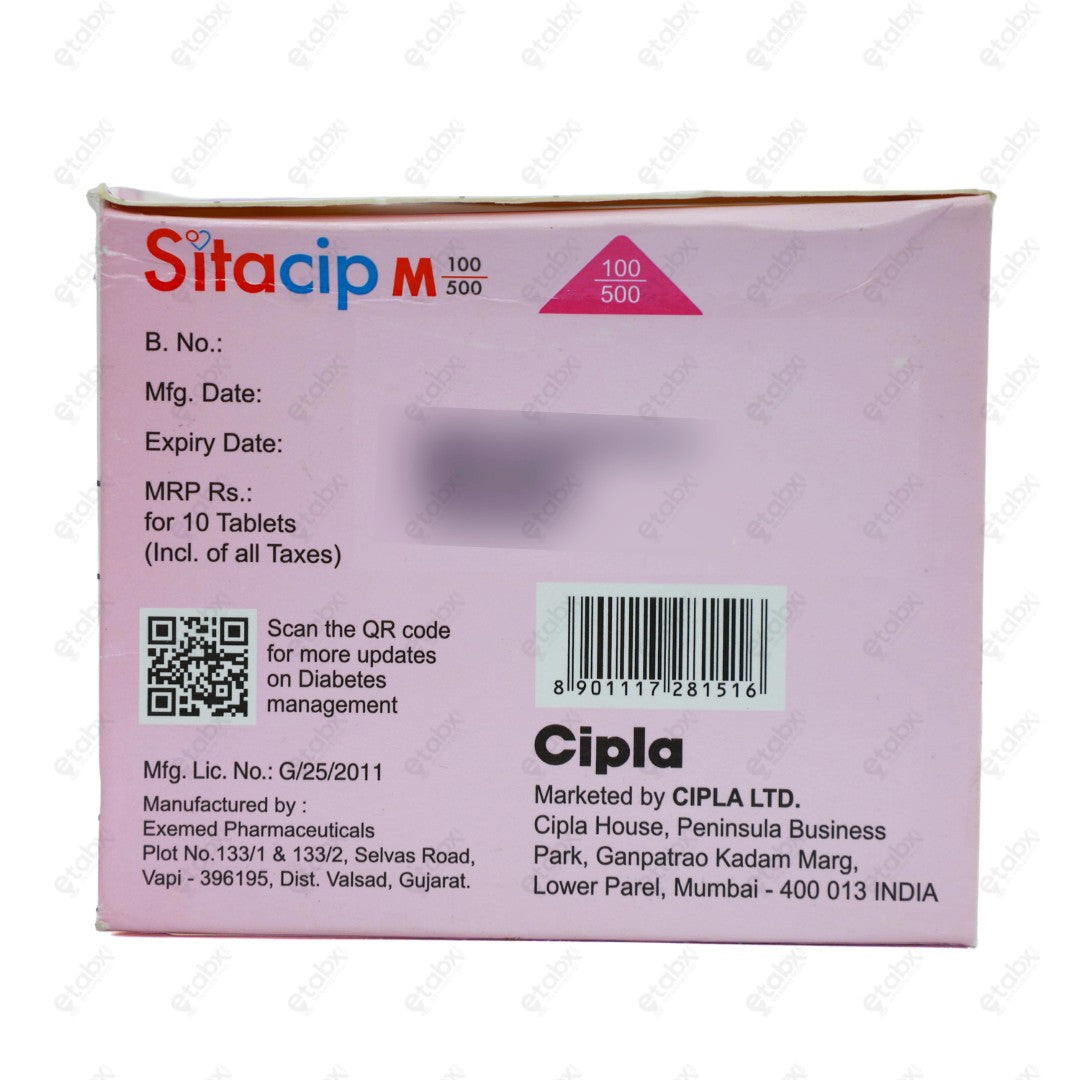 SITACIP M 100/500 10's Tablets