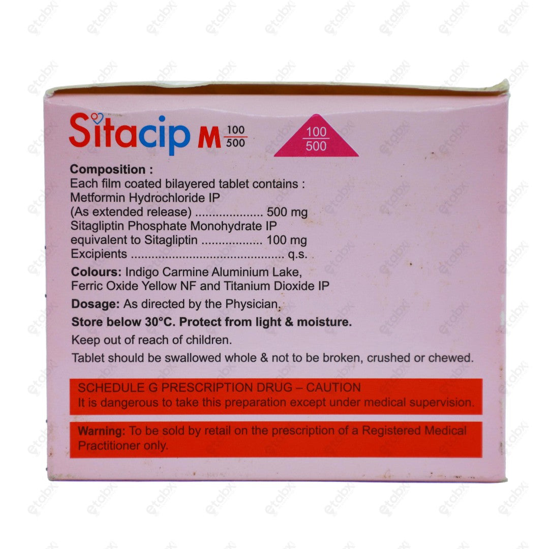 SITACIP M 100/500 10's Tablets