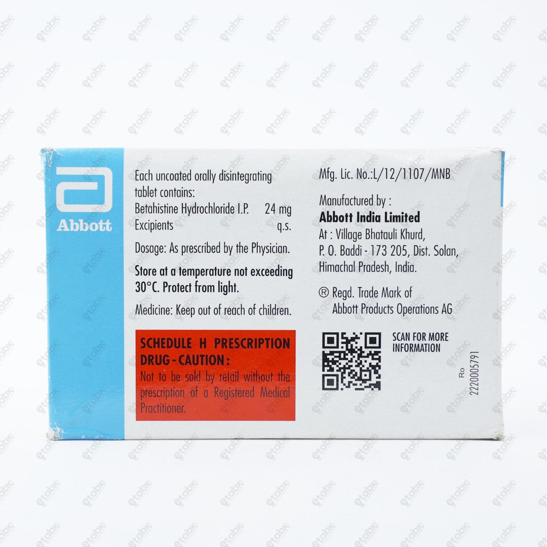 VERTIN DT 24mg Tablet 15's