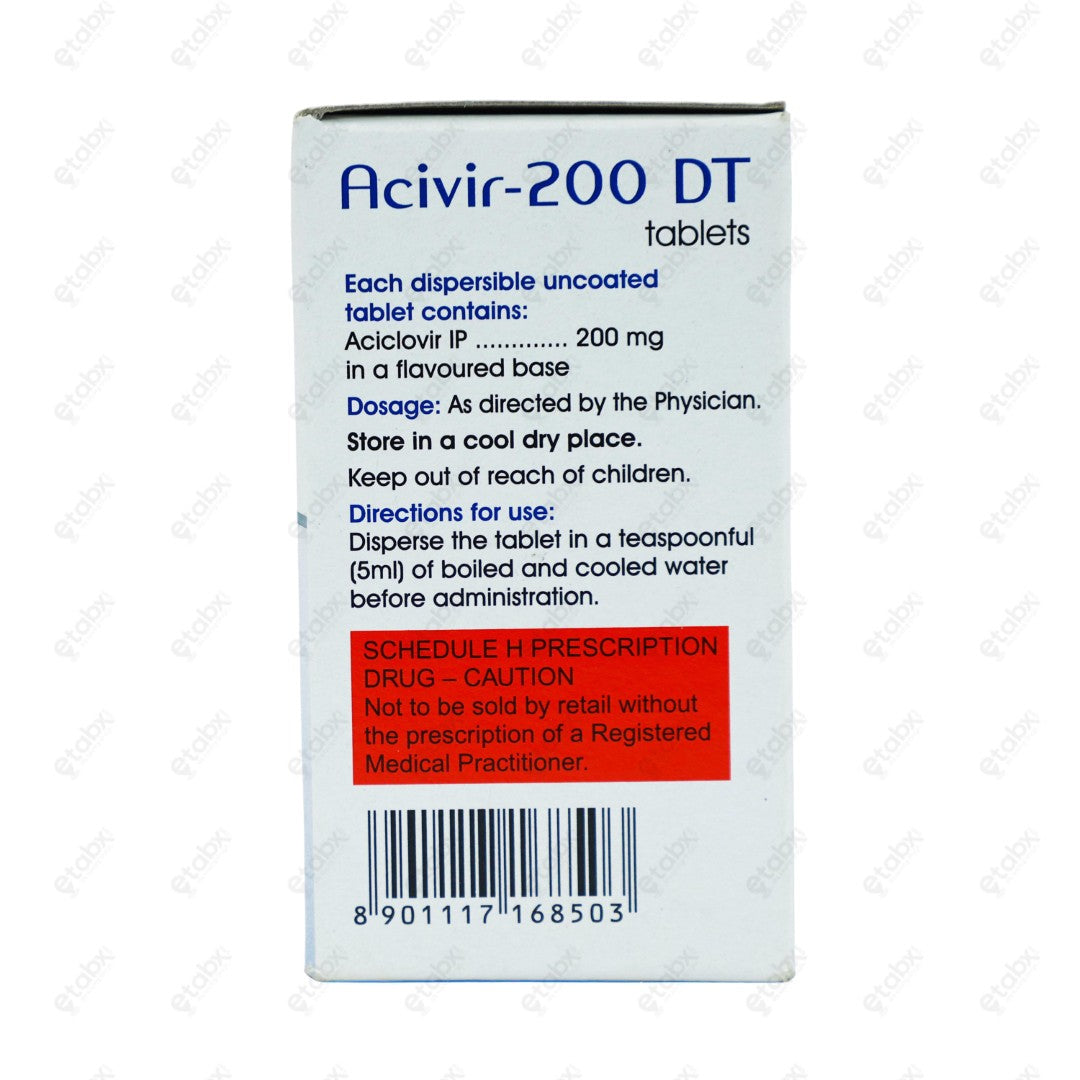 Acivir 200mg DT Tablet 10's