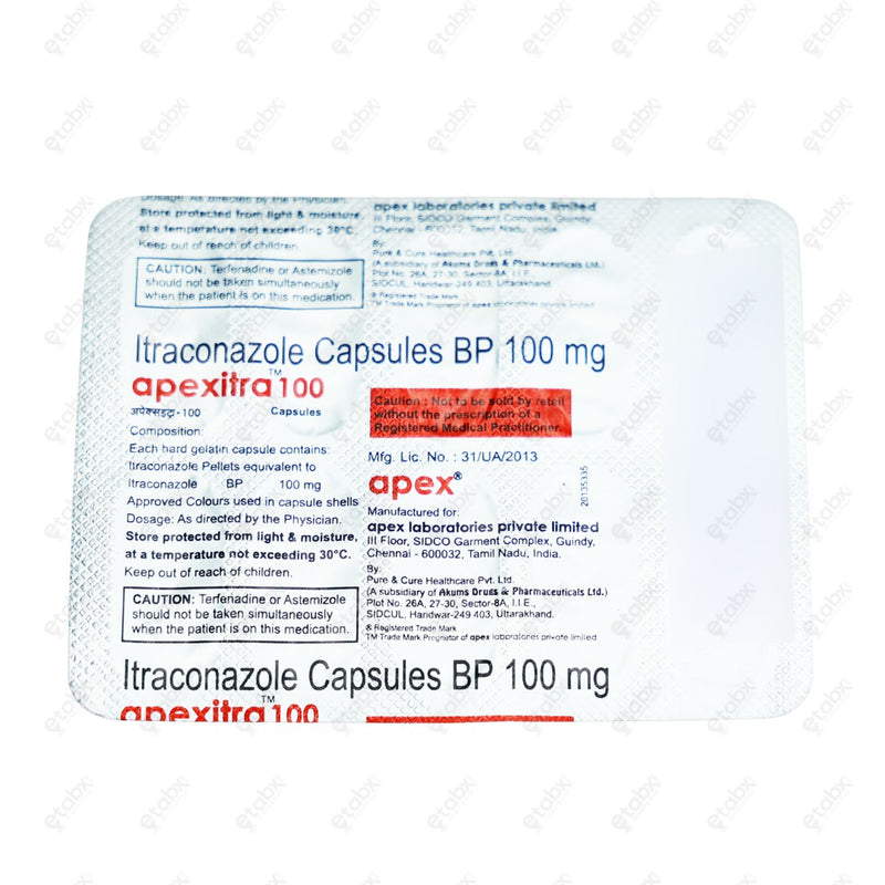 Apexitra 100MG Capsule 10's