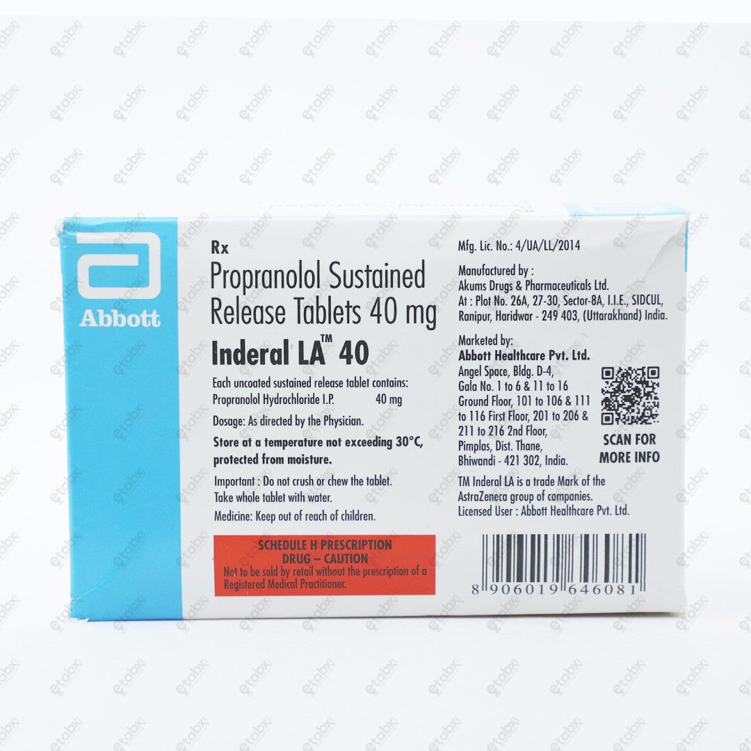 Inderal LA 40 Tablets 15's
