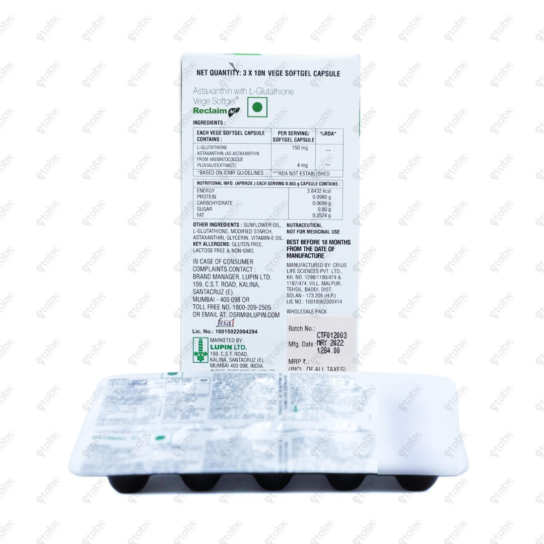 Reclaim AG 10 Capsules Joint Health Supplement