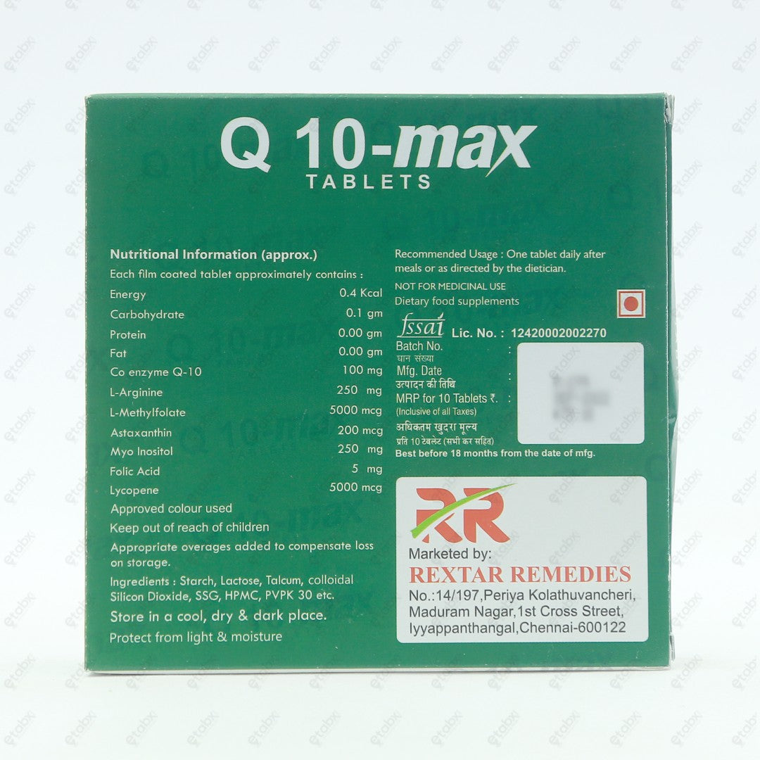 Q 10 Max Tablets 10's