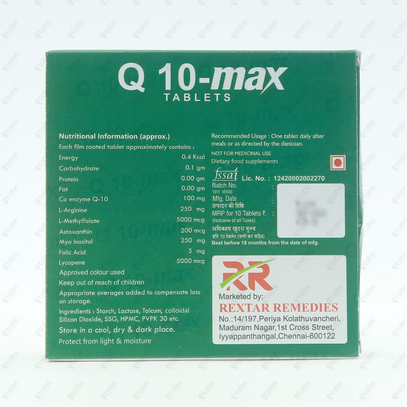 Q 10 Max Tablets 10's