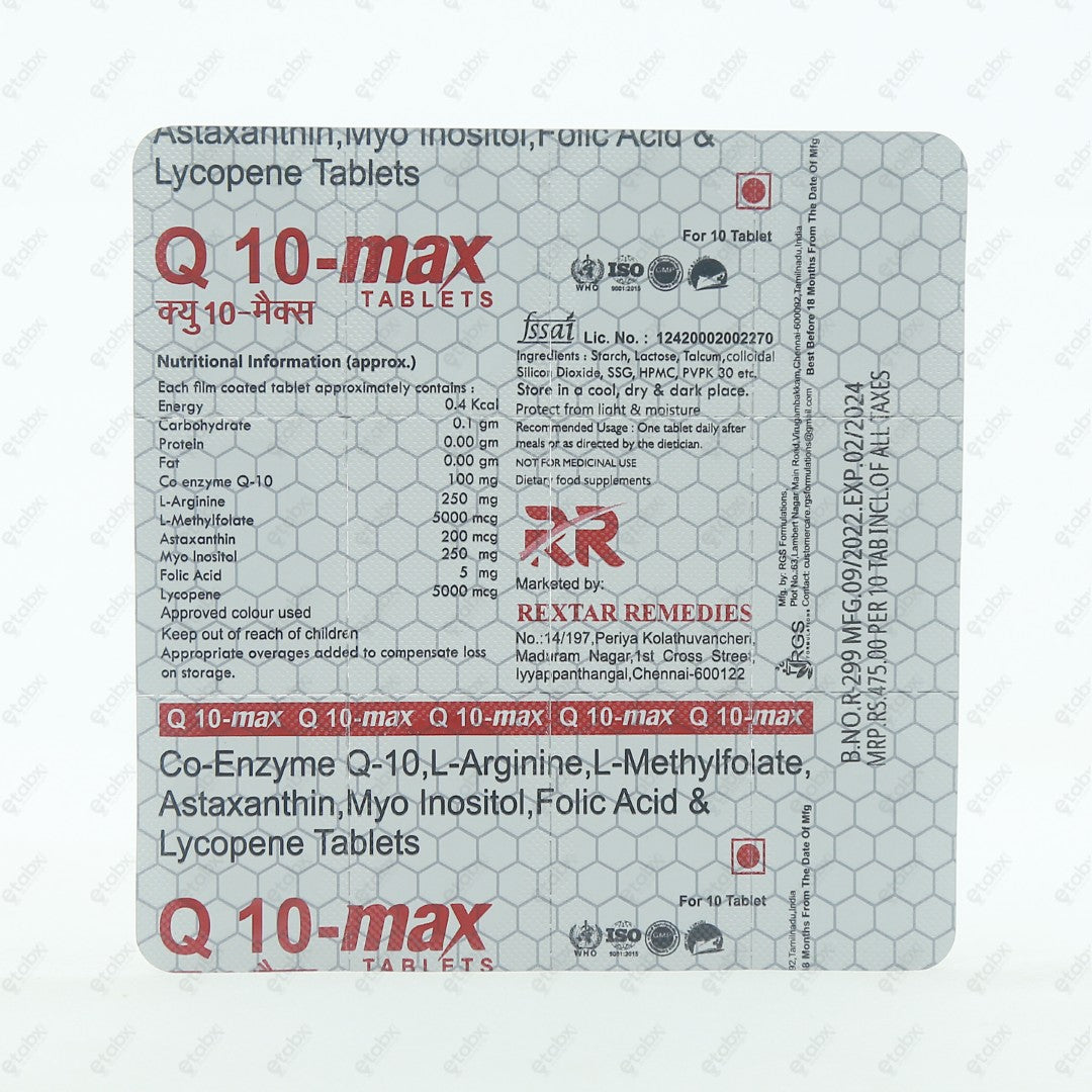 Q 10 Max Tablets 10's