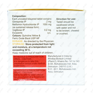 VOGLOW GM 2 FORTE Tablets 15'S