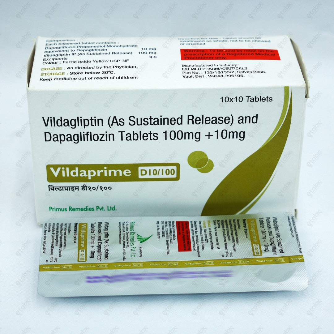 Vildaprime D 10/100mg Tablets 10's