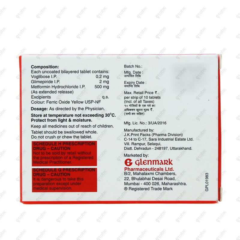 Glimulin MV 2 Tablet 10's