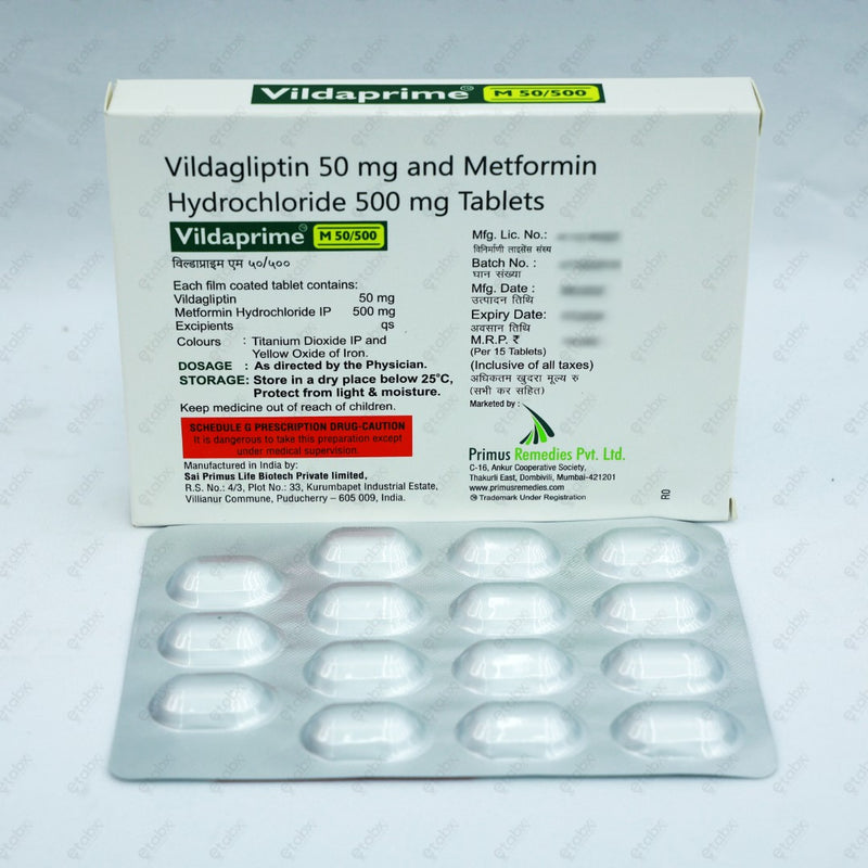 VILDAPRIME M 50/500mg Tablets (15's)