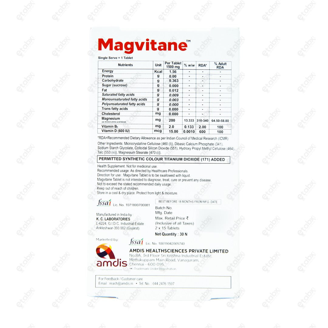 Magvitane Tablets 15's