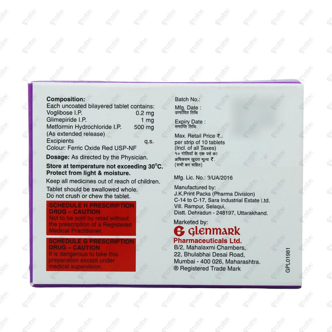 Glimulin MV 1 Tablet 10's