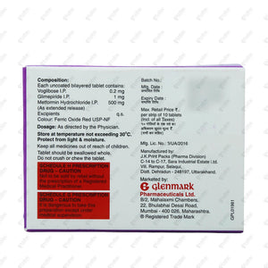 Glimulin MV 1 Tablet 10's