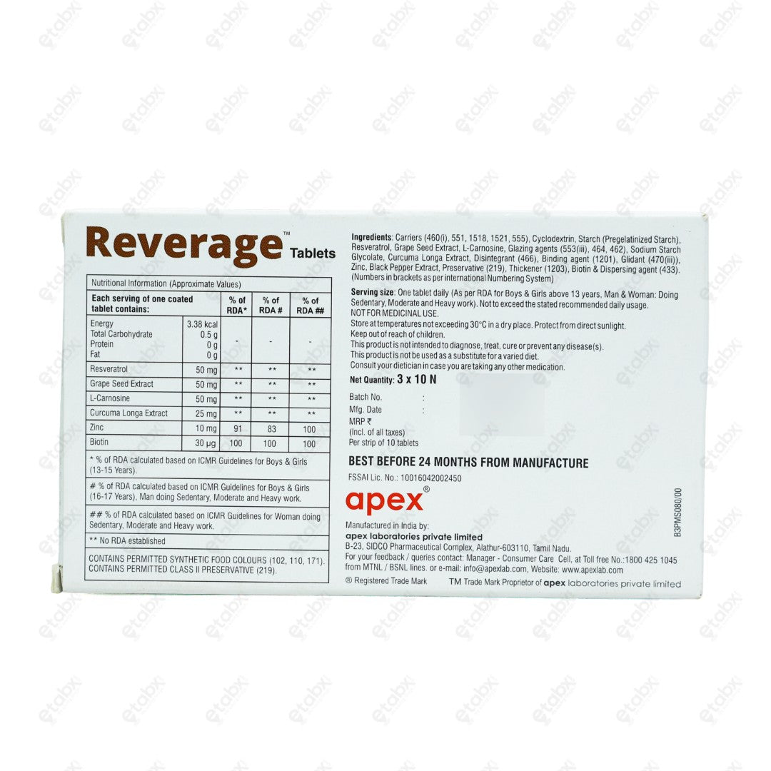 Reverage Tablets 10's