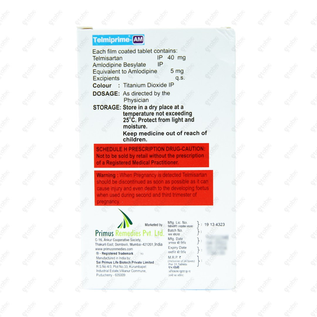 Telmiprime AM Tablets 15's