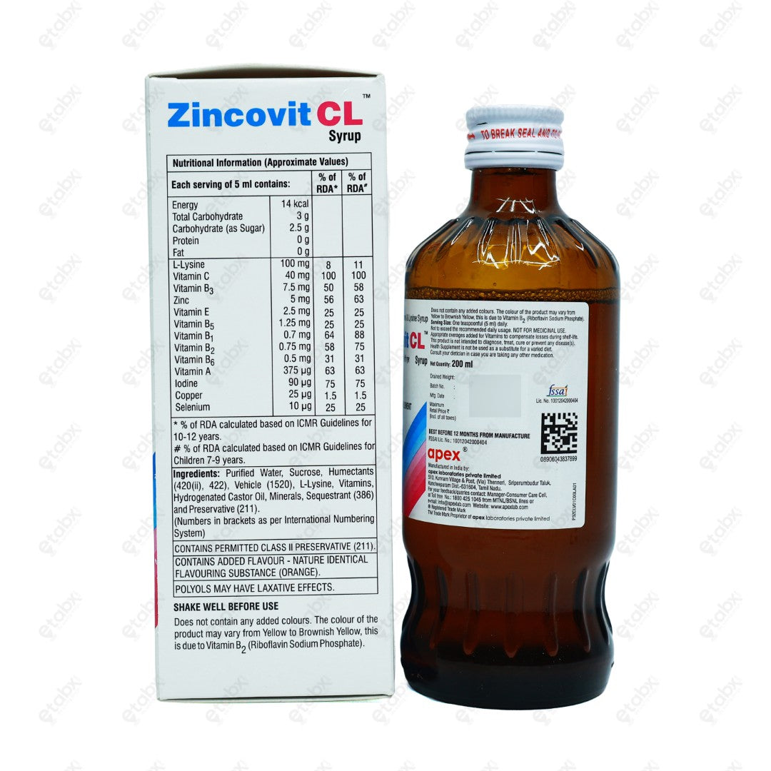 Zincovit CL Syrup 200ml