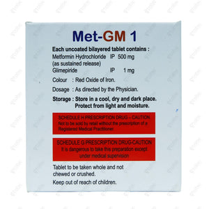 Met GM 1mg Tablet 15's