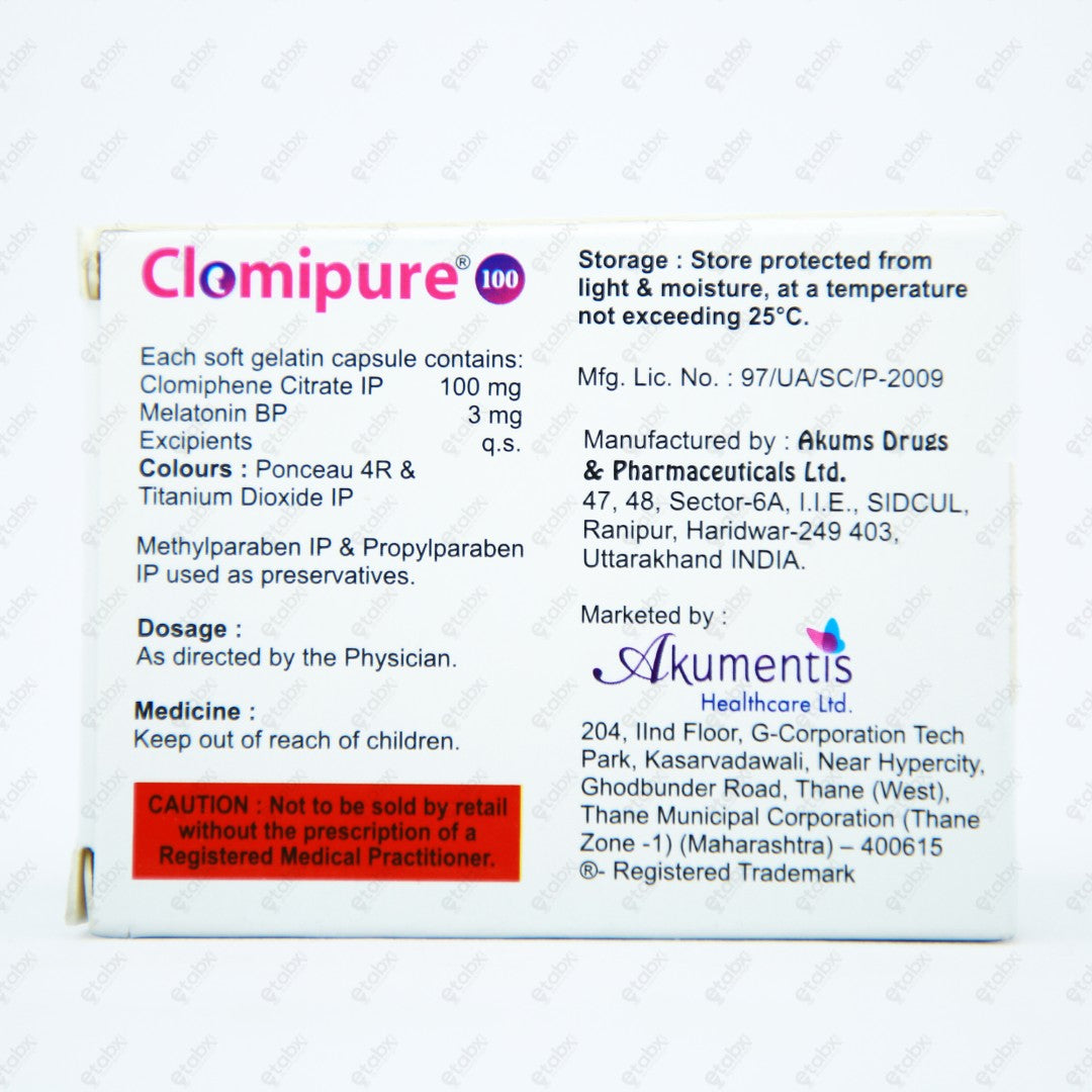Clomipure 100mg Capsule 5's