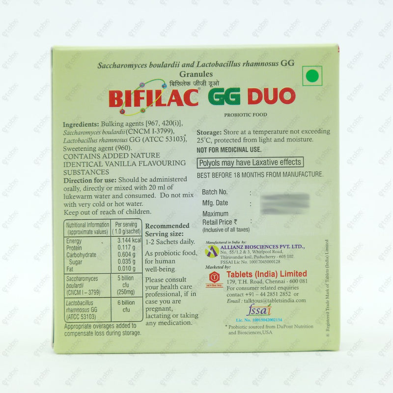 Bifilac GG Duo Probiotic Sachets 10's