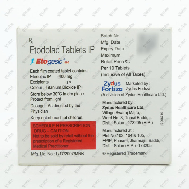 Etogesic 400mg Tablet 10's