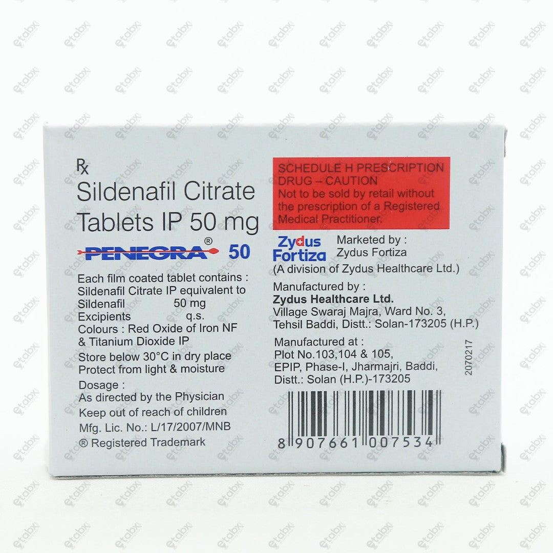 Penegra 50mg Tablet 4's