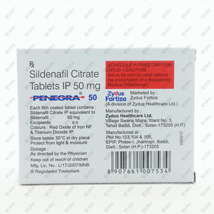 Penegra 50mg Tablet 4's