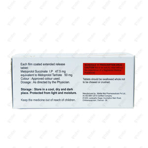 Metohil ER 50mg Tablets 10'S