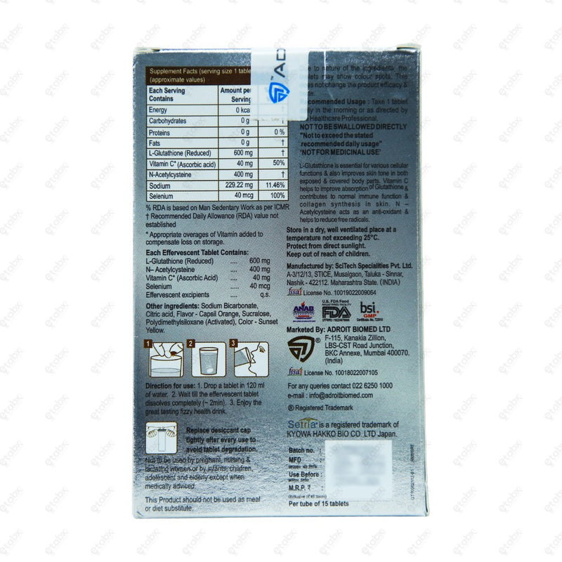 Glutone 1000mg Tablet 15's