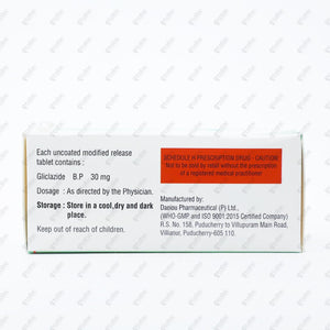 Diaclide 30 MR Tablets 10's