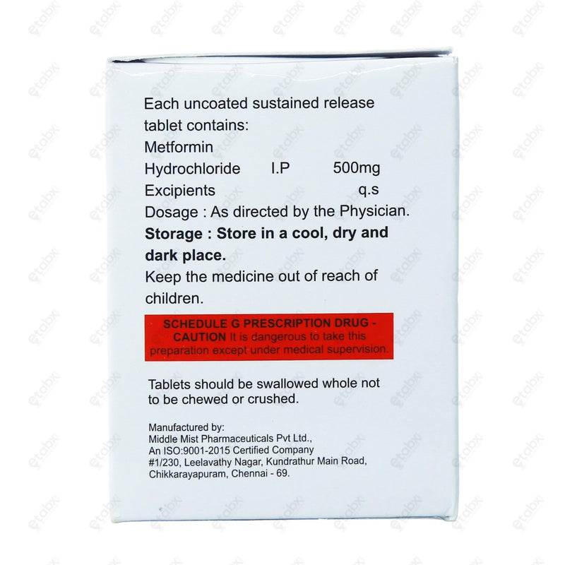 Hilmet SR 500mg Tablets 10's