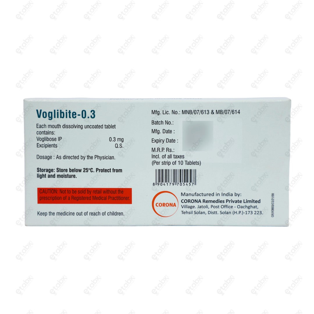 VOGLIBITE 0.3mg Tablet 10's