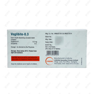 VOGLIBITE 0.3mg Tablet 10's