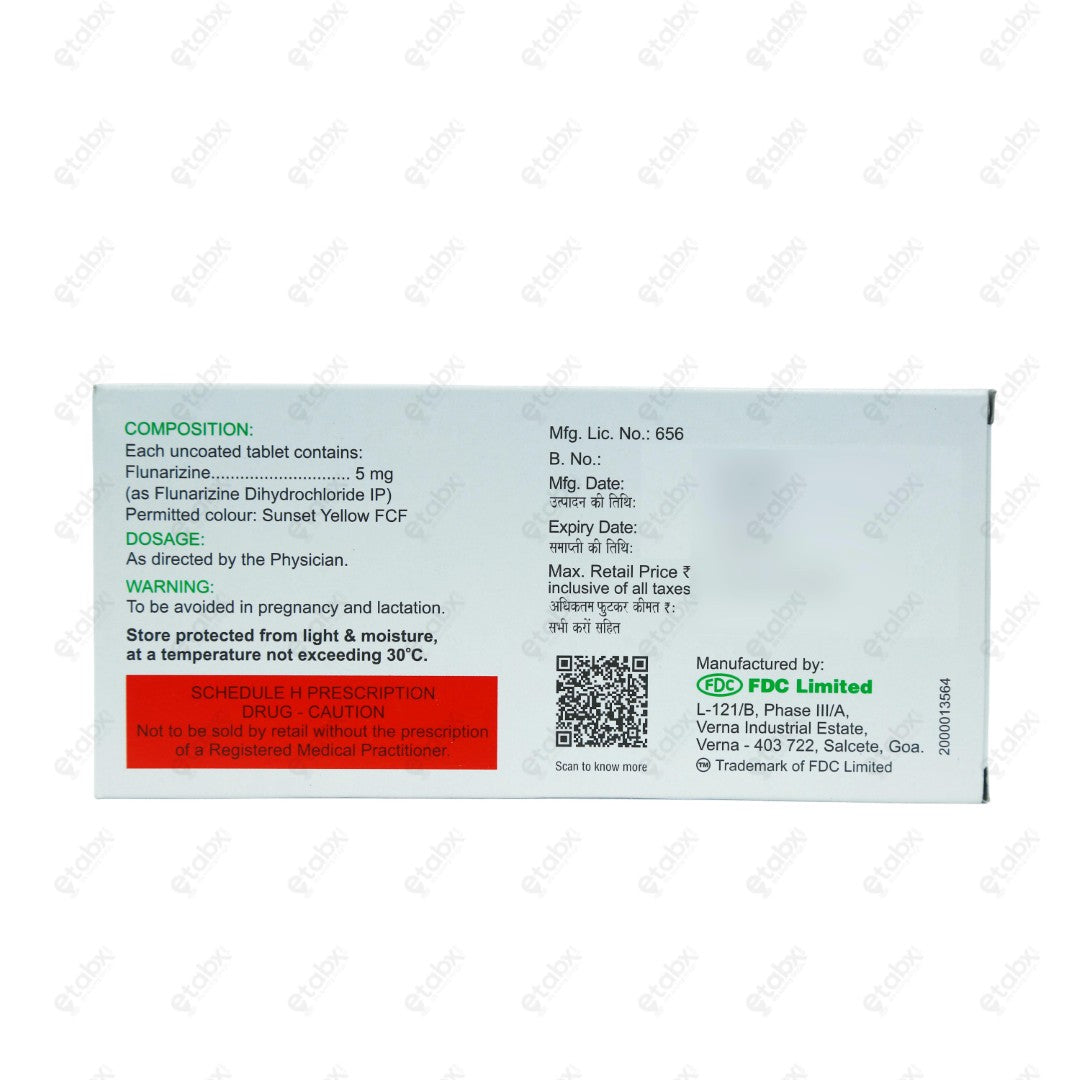 Flunarin 5mg Tablet 10'S