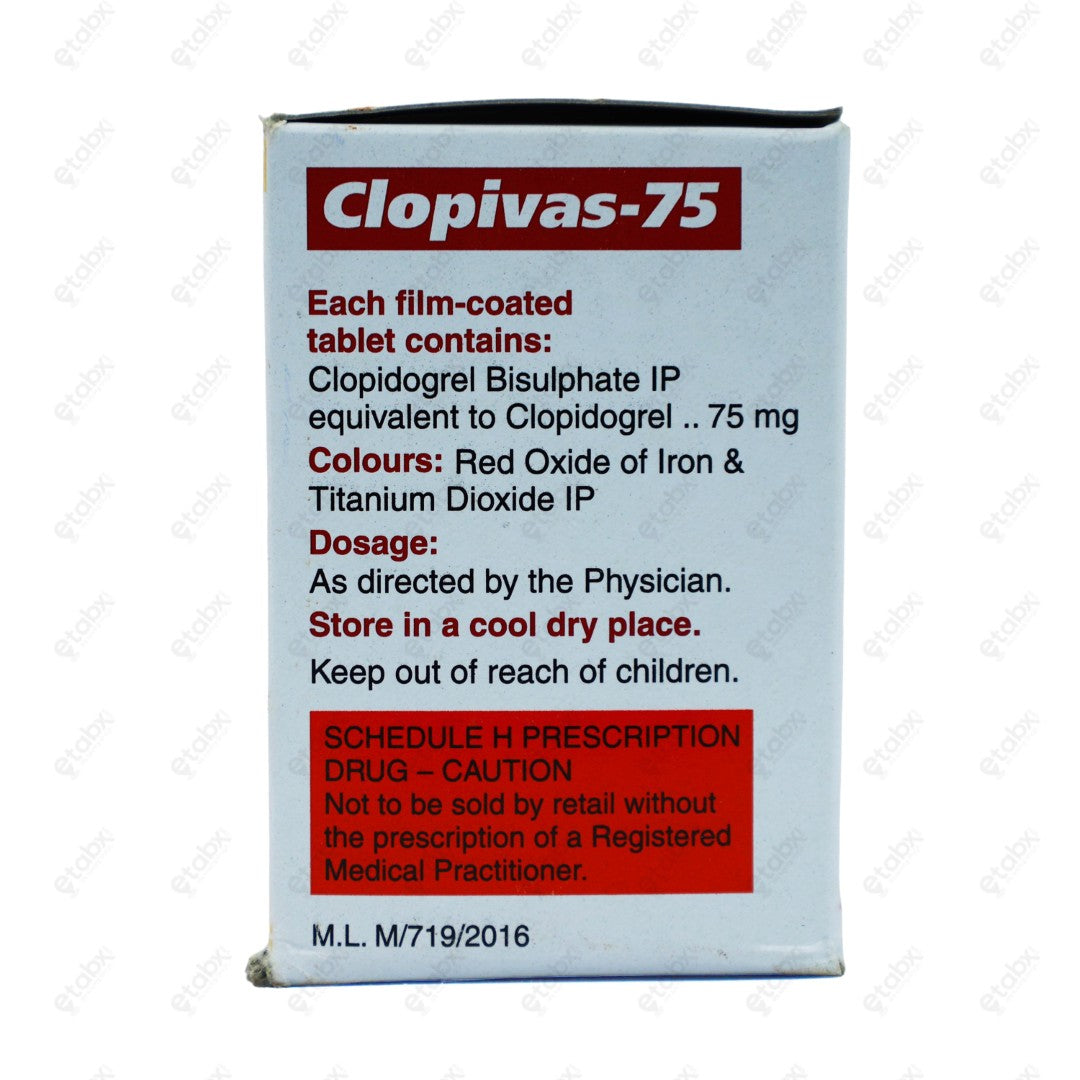 Clopivas 75mg Tablet 15's