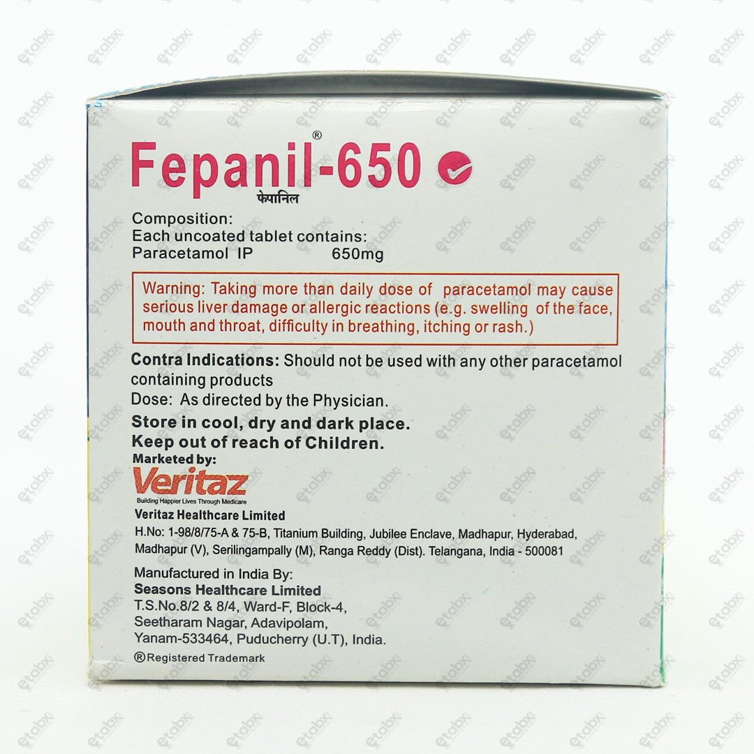 Fepanil 650mg Tablet 15's